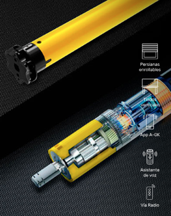Motor tubular AM45 plus 50/12-MEL-PW Nm Wifi