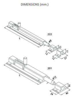 Goupille plate superposée en acier inoxydable. Diamètre 8/250mm