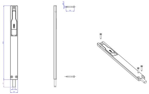 Goupille titane 220mm noir