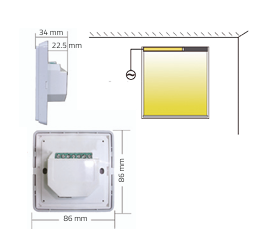 Receptor C/Mando Mural Pared 230V-24V AC227-11