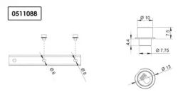 Point de fermeture rivet Zamack tfs-02 diam.8mm