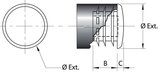 Embout Int. Rond 12 Blanc