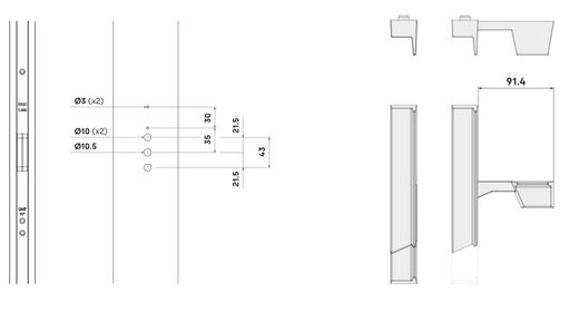 Poignée à rabat delta noire