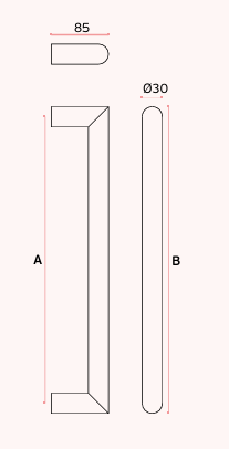 Tirador redondo fijación oculta 600 mm inox.